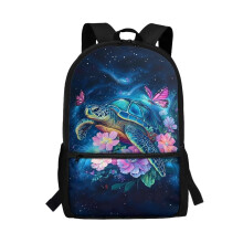 Rucsac școlar de 43 cm cu model de țestoase tropicale pentru copii – Rucsac casual compatibil cu școli, tabere și călătorii