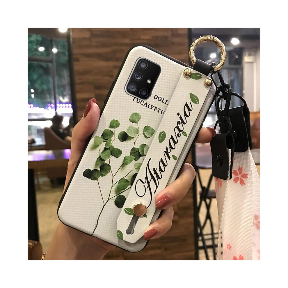Phone Case Compatible With Samsung Galaxy A71 5G Â Shockproof, Dust-Resistant, Soft Silicone With Flower Design, Lanyard & Wristband 9193271110101