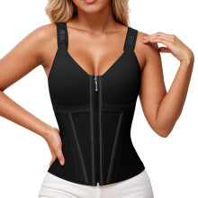 Waist Trainer Corset for Women Tummy Control Sport Workout Body Shaper Vest for Women Postpartum Gym Zipper and Hooks