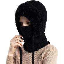 Gorro 3 em 1 com cachecol e máscara, modelo 2026New, gorro de inverno de tricô quentinho para mulheres.