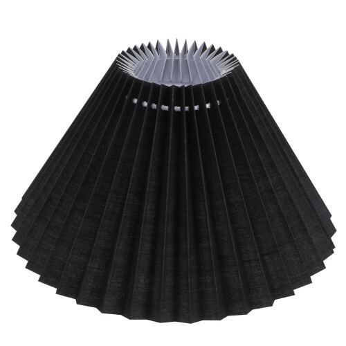 Abajur de tecido preto para quarto, ideal para decoração de mesa.