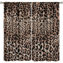 Leopard Print Curtains 52x63 Inch, Brown Animal Texture, Rod Pocket, for Living Room & Home Decor – 2 Panels Set