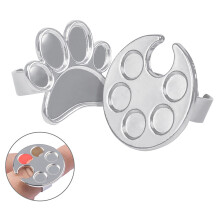 Nagellackpalettenring – Silberner Mini-Maniküre- und Farbpaletten-Fingerring, kompatibel mit Nagellackwerkzeugen