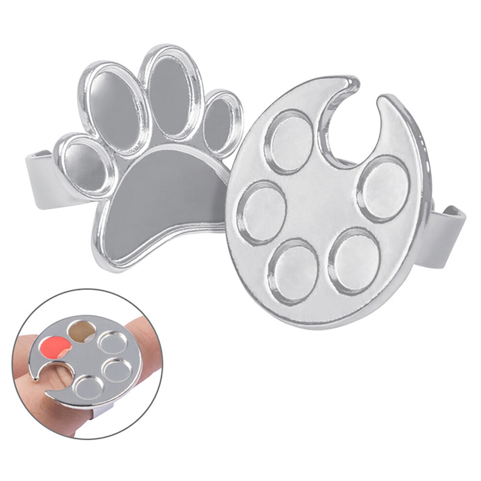 Nail Art Palette Ring â Silver Mini Manicure & Paint Palette Finger Ring, Compatible with Nail Polish Tools