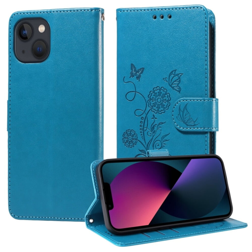 Iphone 13 Mini Leather Flip Case With Butterfly Flower 9122141671305