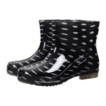Willtoo Women Rain Boots Waterproof Cute Garden Shoes Non Slip Comfort Insole Wellies Mid Calf Rainboots for Ladies Outdoor Workout Rain Shoes Black