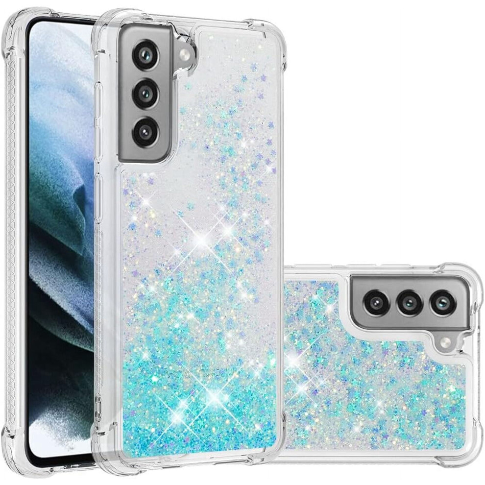 Compatible With Samsung Galaxy S21 Fe Â Glitter Liquid Quicksand Clear Tpu Case, Shockproof Bumper, Star Blue 9327961755109