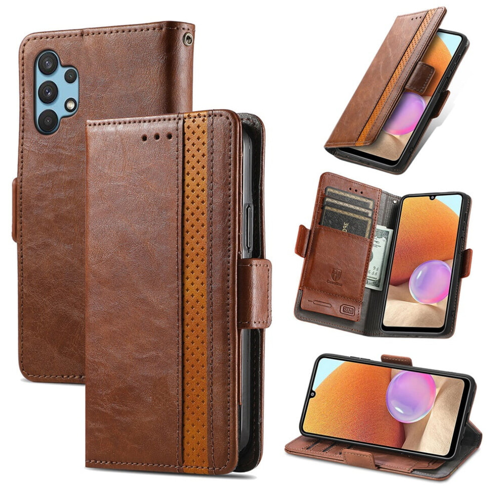 Samsung Galaxy A32 4G Leather Wallet Case Brown 913211581773