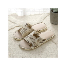 Men Women Cotton Linen Open Toe Home Slippers Anti-slip Flat Indoor Shoes
