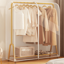 35.4" Clear Garment Rack Cover Dustproof Clothes Rack Cover Clear Garment Bags Waterproof Wardrobe Cover with Durable Zipper for Garment Rack