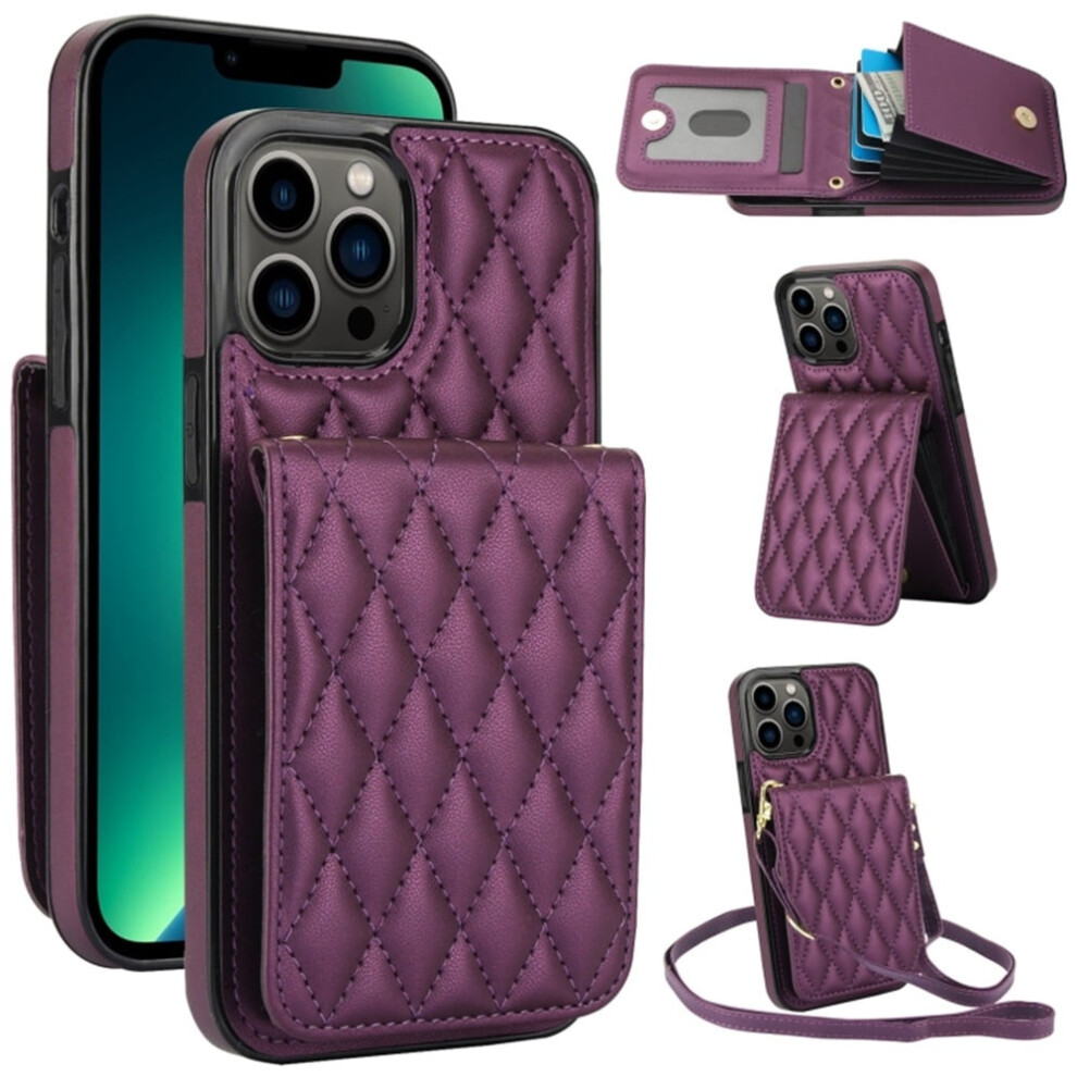 Iphone 13 Pro Max Argyle Pu Leather Flip Wallet Dark/Purple 913211582978