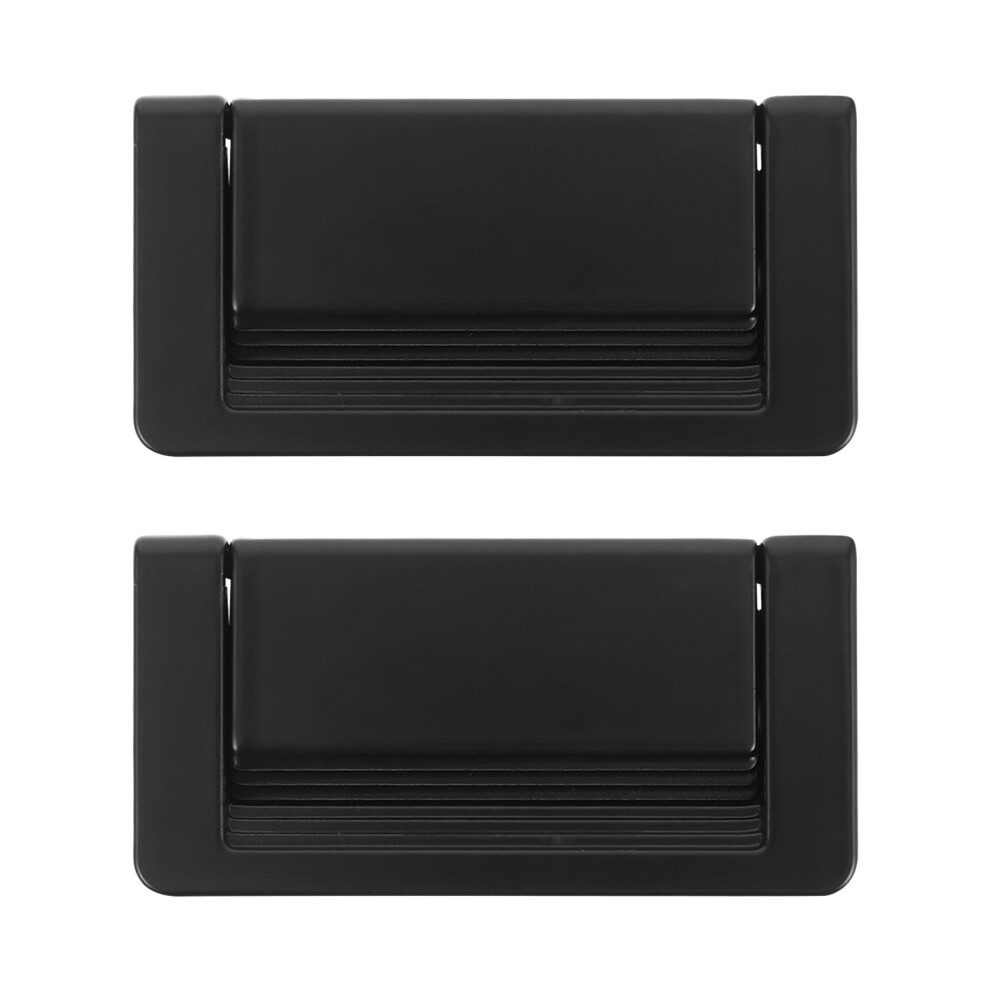 Black Flush Mount Hidden Cabinet Door Handle Zinc Alloy Invisible Drawer Pull For Kitchen Bathroom Wardrobe Recessed Door Knob For Modern Home Decor 9327961759251