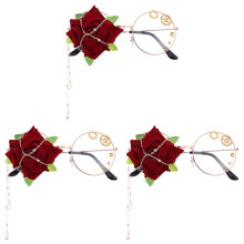 3St Unisex Lolita Bril Met Decoratie Feestaccessoires