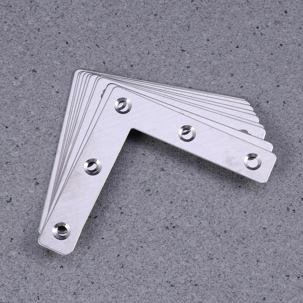 10Pcs L Corner Bracket Stainless Steel Fixing Plate With Screws 3.1Inch 9327961758544
