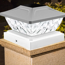 Outdoor Solar LED Pillar Lights - Weather-Resistant Glass Garden Post Lamps, Courtyard/Pathway Decorative Lighting for Home & Garden