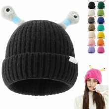 Winter Glowing Little Monster Knit Hat, New Monster Tentacle Knit Beanie for Parties and Winter Sports