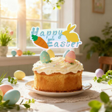 Easter Bunny Cupcake Toppers Colorful Rabbit Picks 12 pcs