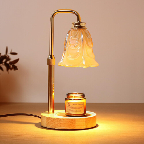 Electric Candle Warmer Lamp with Timer, Adjustable Height & Dimmable, Compatible with Jar Candles, Includes 2 Bulbs