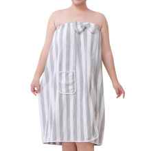 Fluffy Velvet Water Ripple Bath Skirt & Robe for Women – Soft, Absorbent, Thick, Gray, One Size
