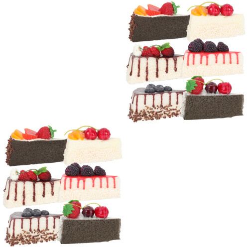 12Pièces Gâteaux Slices Simulés Colorés Pour Éducation Et Décor 1