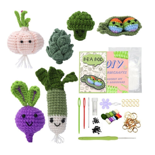 DIY Crochet Starter Kit with Yarn Hooks and Needle