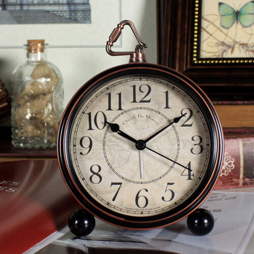 Bedroom Clock Small Size Alarm Electronic Main Vintage Black