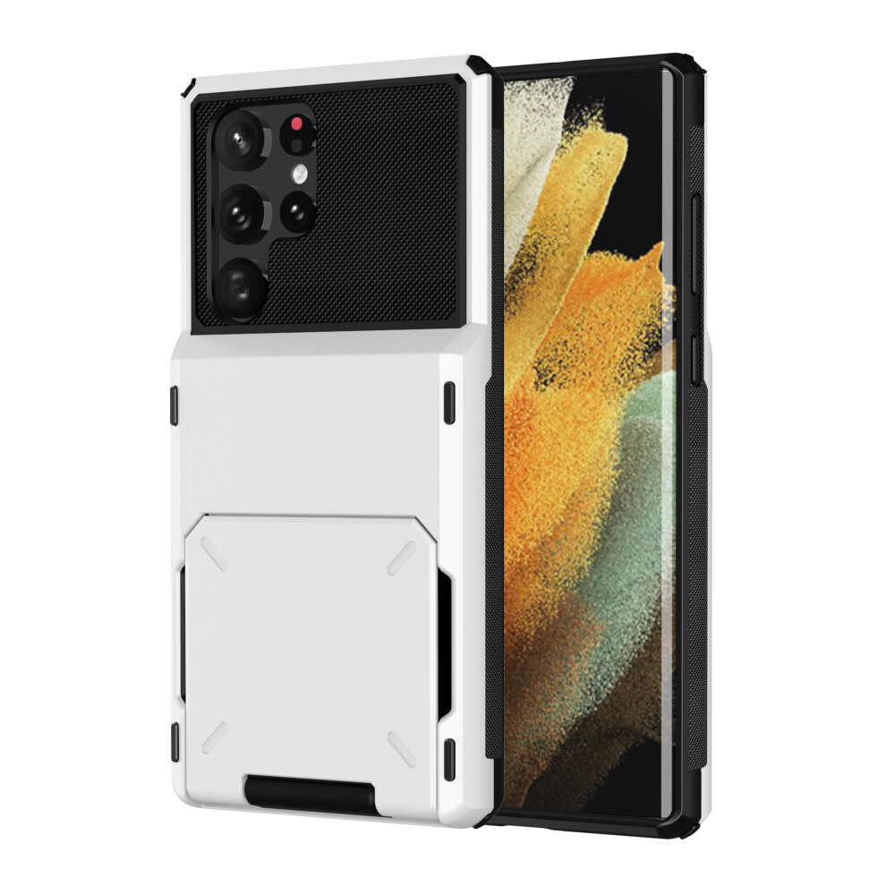 Samsung Galaxy S24 Ultra Case Â Shockproof, Dual-Layer, Hidden Wallet, Id Slot, Scratch-Resistant, Rugged Tpu + Hard Shell, White 9353595669345