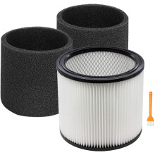 Sostituzione del Filtro 90304 90350 90333 Compatibile con Aspirapolvere Shop-Vac da 5 Galloni un Secco, 1 Filtro + 2 Schiuma