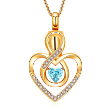Infinity Cremation Jewelry for Ashes Infinity Urn Necklaces for Ashes with Heart Birthstone Ashes Pendant Locket Keepsake Memorial Jewelry for Urns