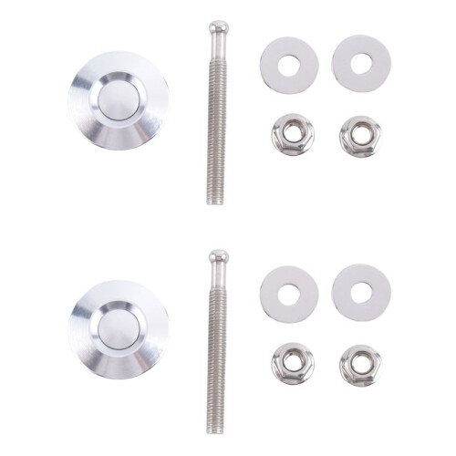Long Push Button Quick Release Hood Pins Bonnet Lock Clip  Bumper Kit