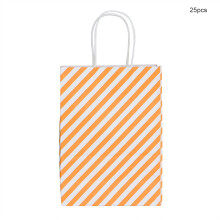 Bolsas de papel kraft con temática otoñal, estampado de rayas naranjas para manualidades, accesorio para envolver regalos en celebraciones de