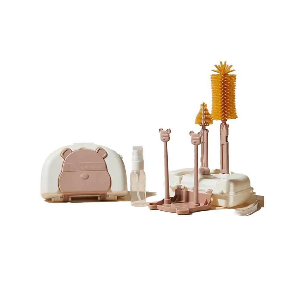 Baby Bottle Cleaning Kit With Drying Rack, Silicone Brushes, Straw & Nipple Cleaner, Storage Box Kepptory