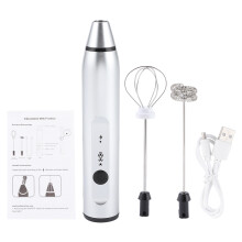 Spumator de lapte reîncărcabil pentru uz comercial, instrument pentru latte din oțel inoxidabil cu setări inteligente în 3 viteze, mixer de