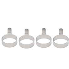 4 StüCk Eierbratringe Edelstahl Omelett Modell Pfann Kuchen Ringe Perfekter Kreis Runde Gebratene Pochierform mit Griff S.