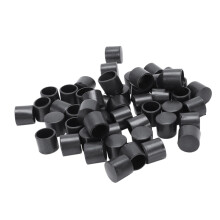 50 PeçAs Tampa de Extremidade Redonda FlexíVel de PVC de Borracha Preta Redonda 12 Mm Tampa de Pé