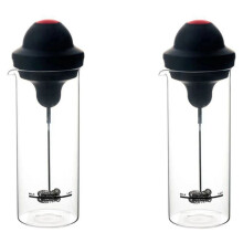 2Pcs Milk Frother Electric Frother Coffee Frother Blender Battery Egg Beating Cup