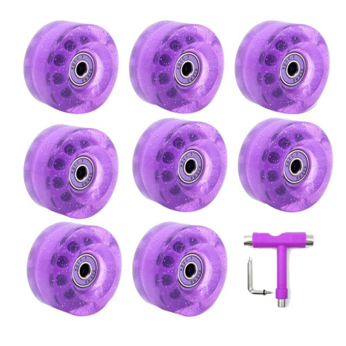 8 Pack 32 x 58mm 82A Roller Skate Wheels with Bearing,with Multi-Function Skateboard Roller Skating Accessories