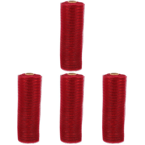 4Rolls Dark Wrapping Mesh Ribbon Durable DIY Craft Ribbon