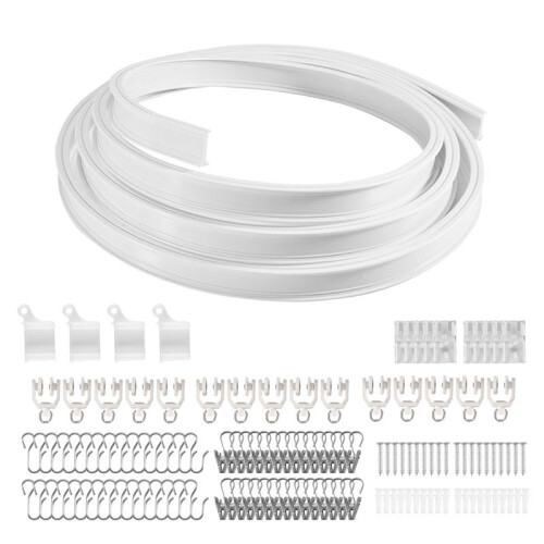 Flexible Bendable Ceiling Curtain Track, Ceiling Mount for Curtain Rail, Room Divider Ceiling Track for Curtains 9.8FT