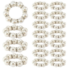 30 Stück Serviettenringe Aus Perlen, Imitationsperlen, Strass-Serviettenringhalter, Serviettenringe, Serviettenringe