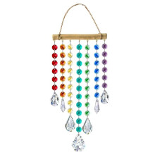 Solfångare med Kristaller Prisma Solfångare Glittrande Fönsterkristaller Wind Chime Rainbow Maker Heminredning Inomhus B