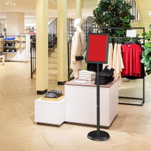 Sign Holder Stand 8.5x11 Inch Adjustable Floor Standing Sign Holder - Signage Stand with Snap-Open Frame Display