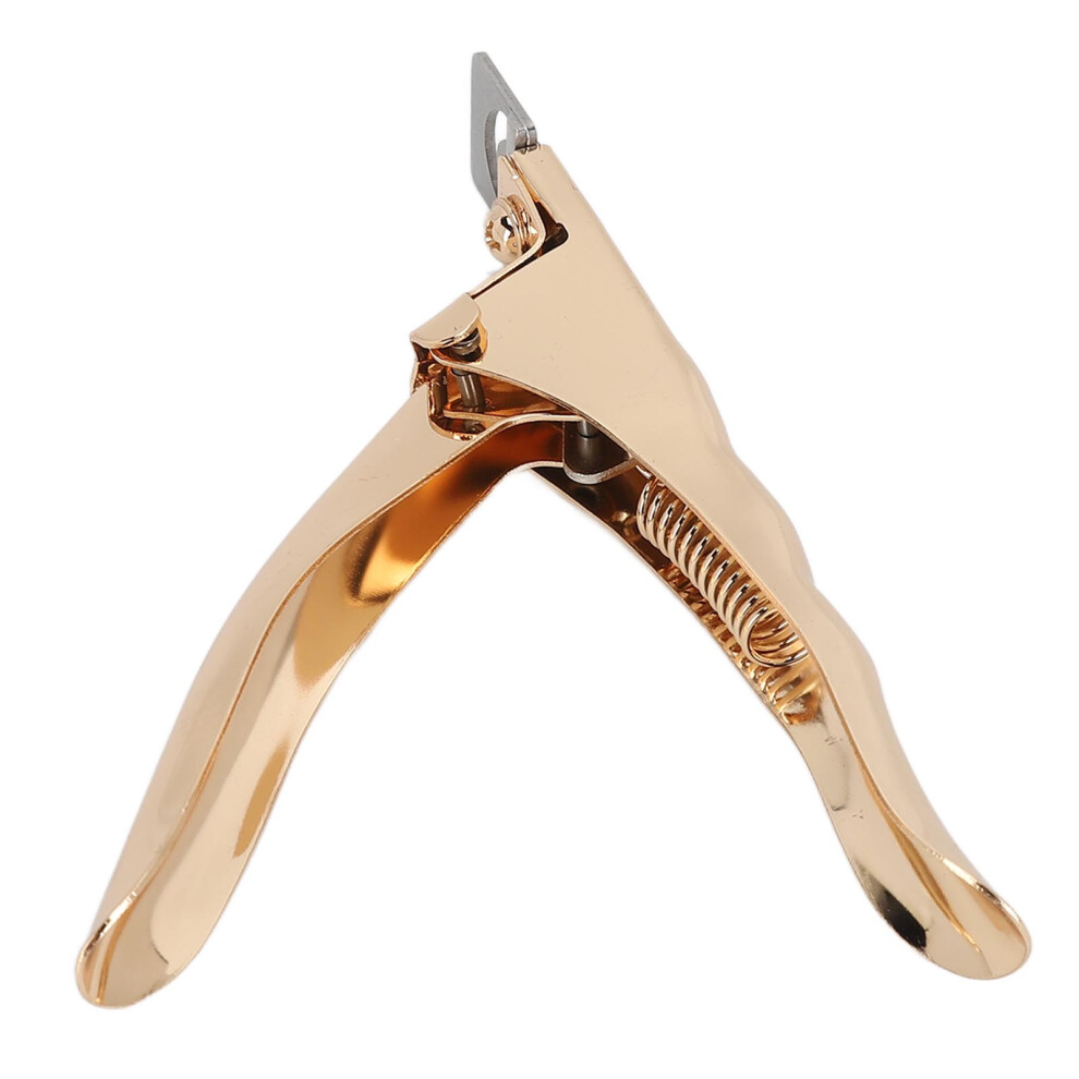 Gold Stainless Steel Nail Tip Cutter U Shape Portable Groomer for DIY Nail Art