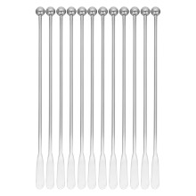 12Pcs Swizzle Sticks, Premium Stainless Steel Cocktail Beverage Drink Stirrer Stick, Reusable Stir Sticks for Bar