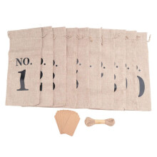 10Pcs Burlap Wine Bags with Tags for Blind Wine Tasting, Numbered Hessian Cloth Glass Bottle Gift Bags for Christmas Wedding Party Decoration