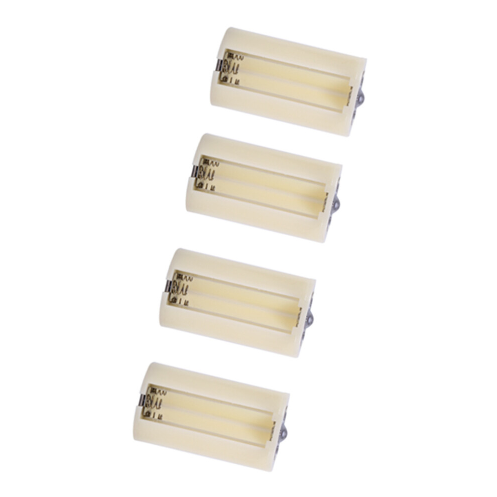 4Pcs Aa To D Battery Converter Adapter Holder Cases 6X3.3cm White 8721393064418