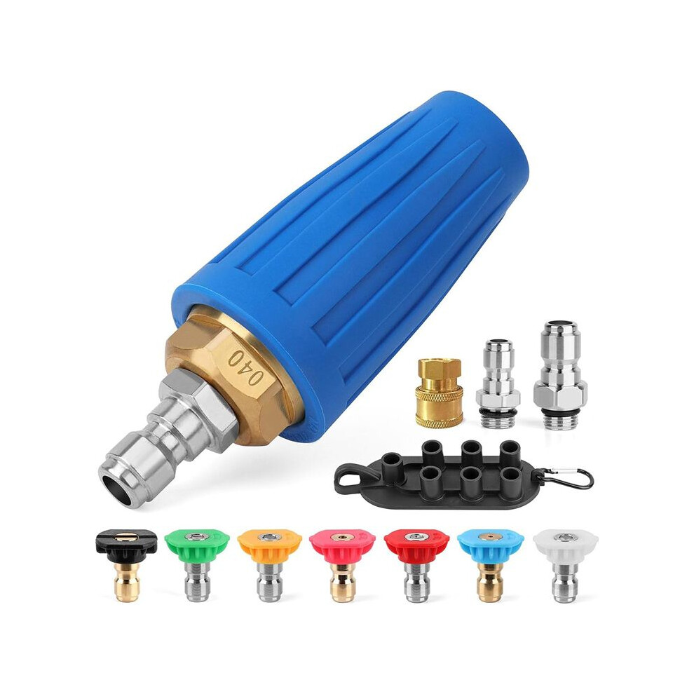 Turbo Nozzle Pressure Washer,4000Psi Rotating Power Washer Nozzles(Max 5000Psi)With 1/4In And 3/8In Quick Connect,4.0Gpm 4713401850124