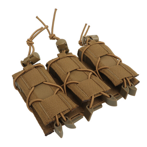 Outdoor Triple Molle Mag Pouch 9mm OpenShort Brown