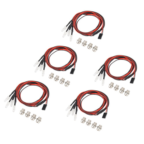 5Pcs RC Car LED Light Kit 5mm Red Beads 7.4V