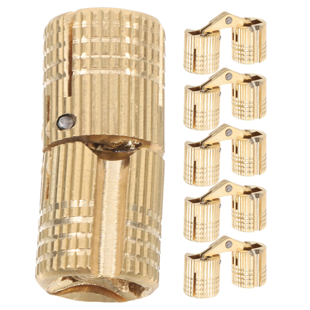 6Pcs Golden Brass Hidden Cabinet Hinges Quiet Smooth Open For Home Use 3712572746282